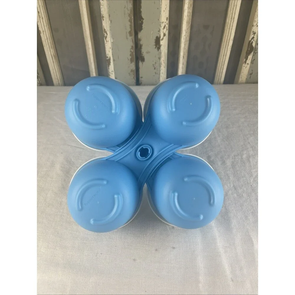 Tupperware Blue Four Cup Condiment Caddy